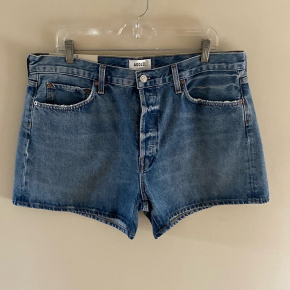 Agolde Parker Long Loose Fit Shorts - Picture 1 of 7